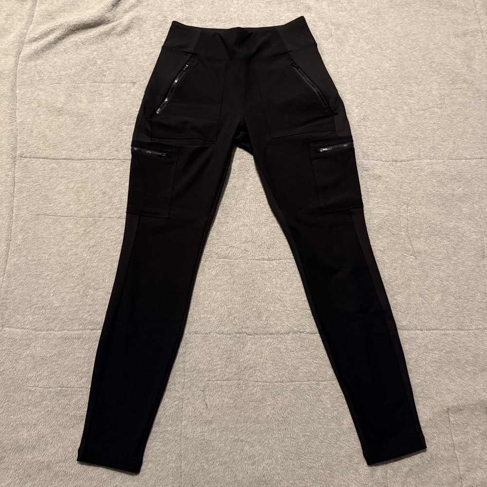 Athleta Leggings Womens 4 Black High Rise Cargo Zip Pocket Stretch Pants Yoga